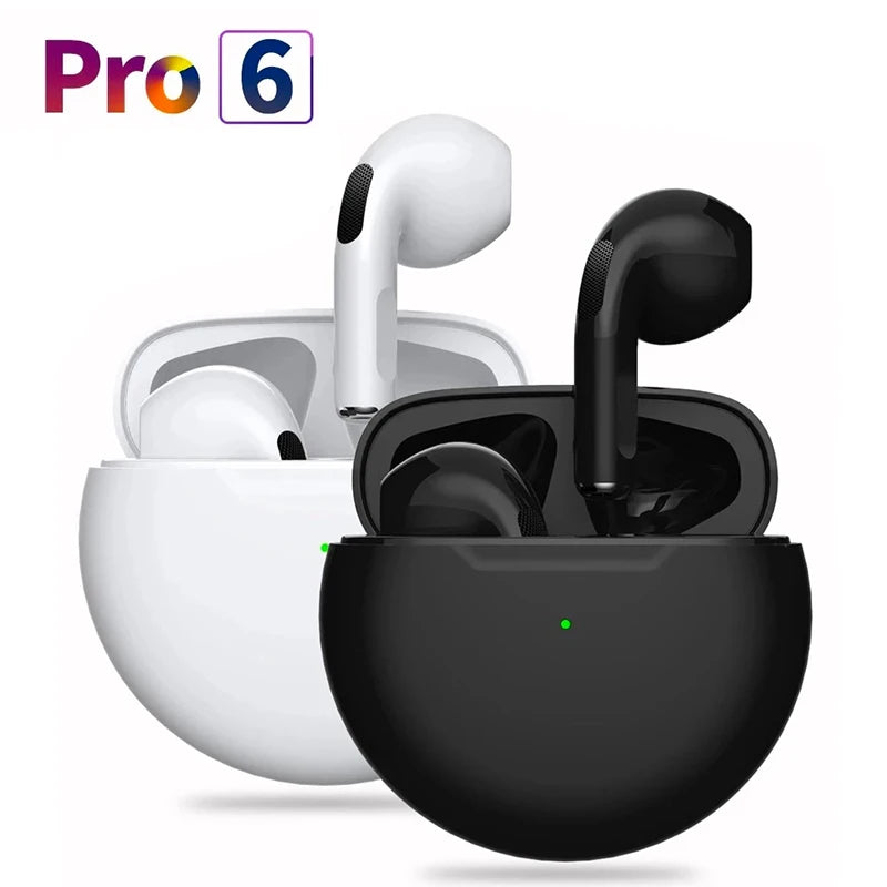 Pro6 Wireless Bluetooth Headphones Tws Earphones Mini Heaset with