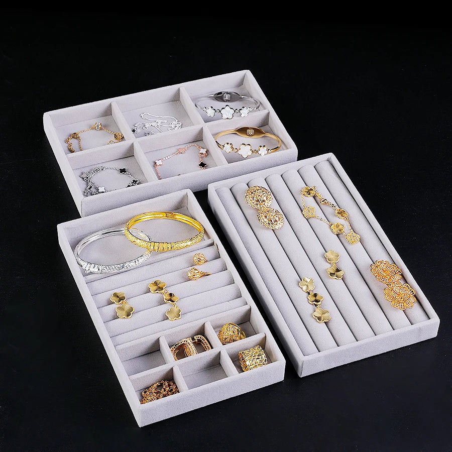 1pc, Flocking Jewelry Box Jewelry Tray, Suitable For: All Kinds of