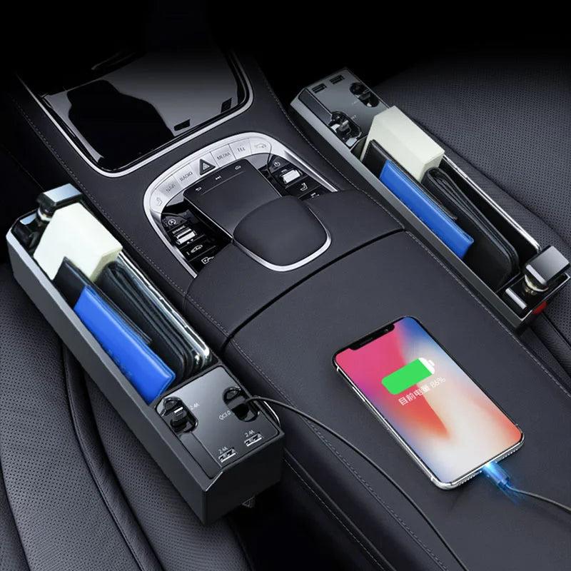 Auto Car Seat Crevice Plastic Storage Box Phone Holder Organizer with