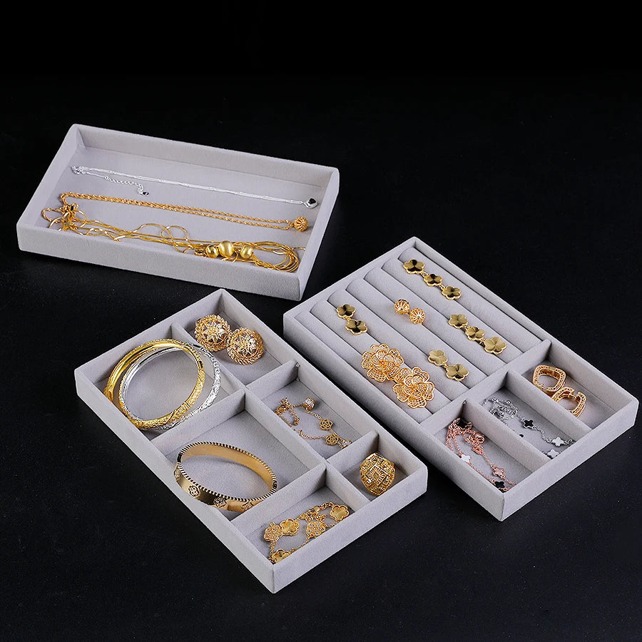 1pc, Flocking Jewelry Box Jewelry Tray, Suitable For: All Kinds of