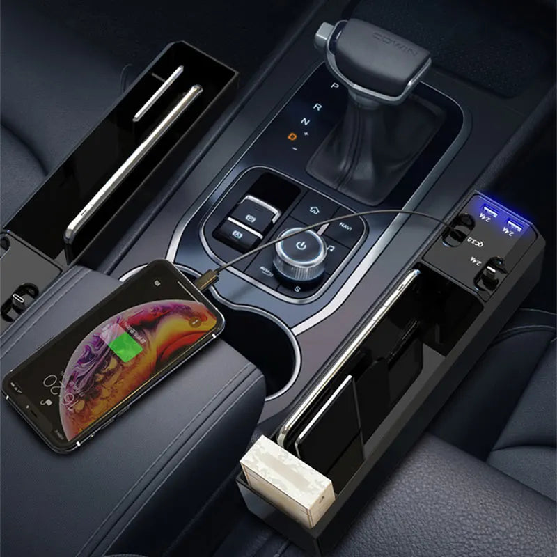 Auto Car Seat Crevice Plastic Storage Box Phone Holder Organizer with