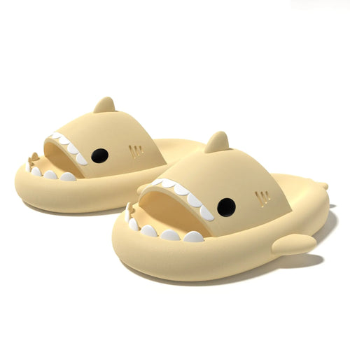 Feslishoet Shark Slippers Soft Beach Cloud Platform Women Indoor